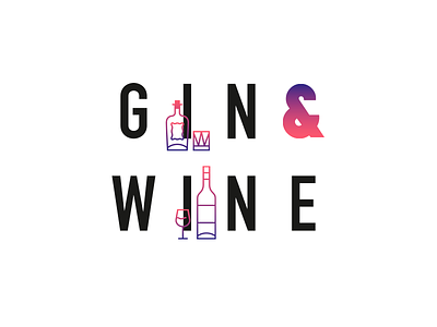 Gin & Wine drink event gin logo party type wine