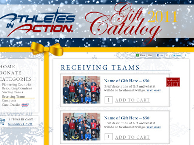 AIA Gift Catalog design gift holiday website