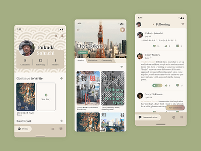 Story Creation Communication UI design mobile ui