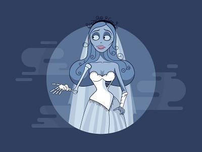 Corpse Bride blue bride corpse halloween icon illustration lines tim burton
