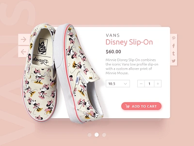 Vans Product Card card disney e commerce interface minimal minnie mouse shoe shop ui