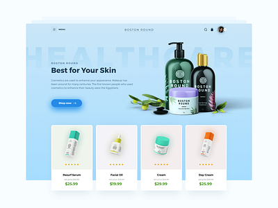 Simple eCommerce Landing Page Concept | UX/UI Design blue concept ecommerce healthcare homepage landingpage minimal premium simple ui ux web