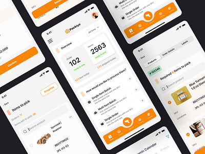 Packiyo Mobile App / Warehouse Management System app design minimal mobile ui ux