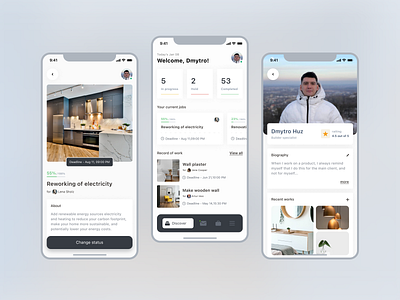 Builders Mobile App app design minimal ui ux