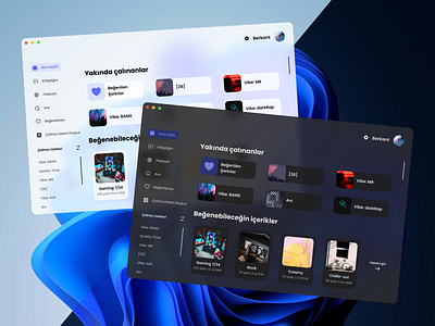 New Music App for Win11 app app design blur design desktop glassmorphism music musicapp ui uiux ux