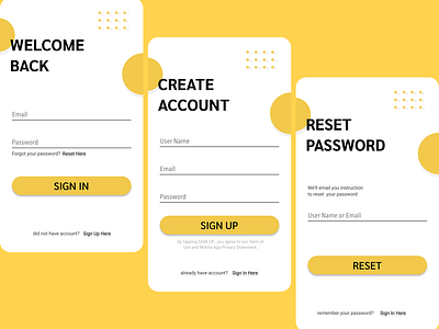 Sign In / Sign Up / Reset Password UI