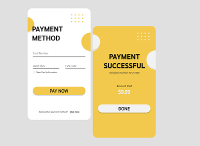 Credit Card Checkout and Payment Successful UI app dailyui simple design