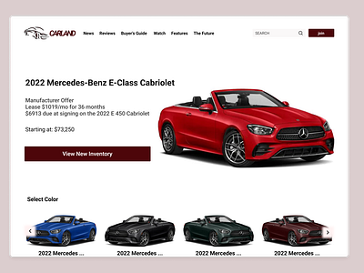 Car landing page