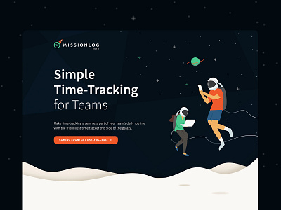 MissionLog app app design astronaut illustration space time time tracking ui ux web design website