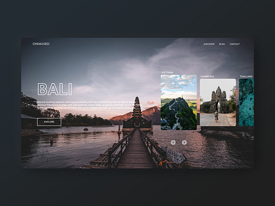 Onward Travel adobe design development responsive design travel ui web design web development website