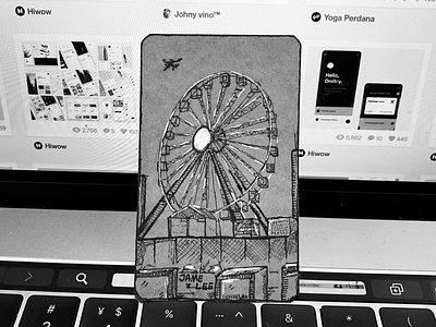 Ferris Wheel card design ferris wheel illustration logo typography 摩天轮