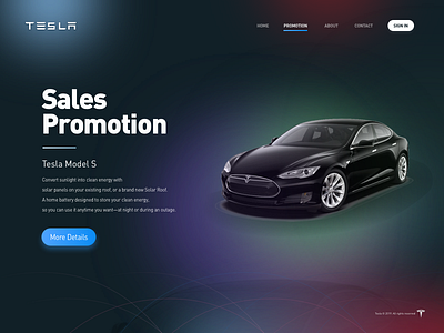 TESLA promotion car dark design hompage promotion tesla ui ux web