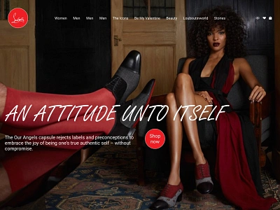 Christian Louboutin design fashion hero section ui website