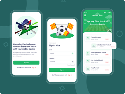 Football Game App app branding concept dashboard design football football game game gameapp gameappui mobile ui ui ux