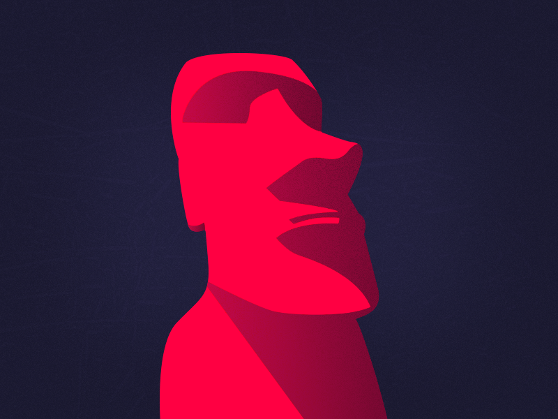 Experimental × Moai illustration exploration easter island texture color illustration statue moai experimental
