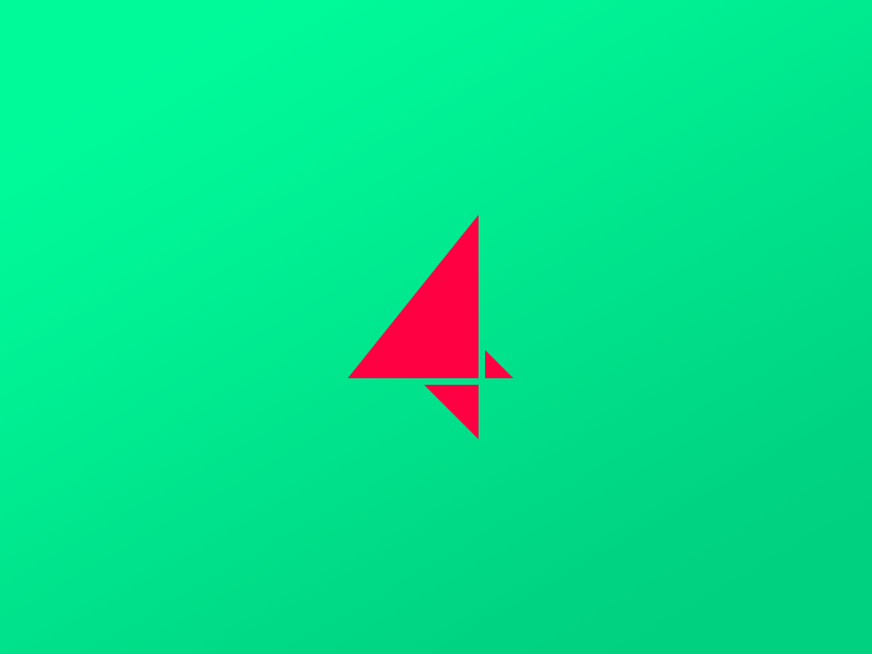 Number 4 flat clean typography triangles experimental exploration simplicity four 4 number
