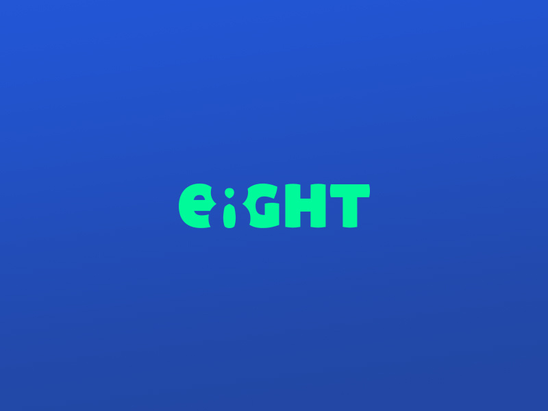 Eight inverted 8 number negative space typography eight