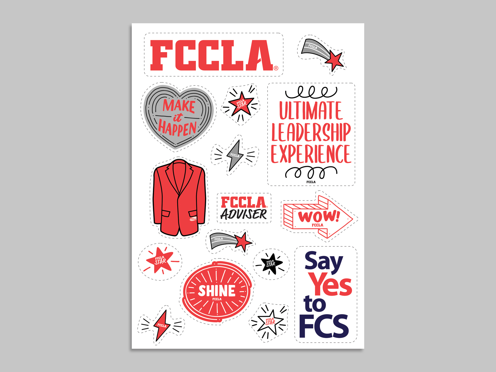 FCCLA Custom Sticker Sheet by Meghan Aloshen on Dribbble