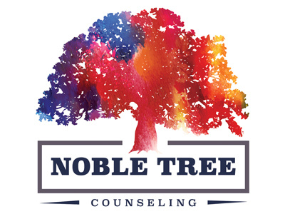 Noble Tree Counseling Logo branding identity logo tree watercolor