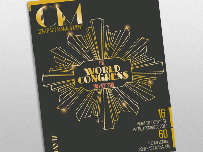 CM Magazine Cover - World Congress Preview Issue art deco conference magazine magazine cover magazine design