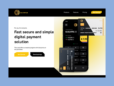 OLYMPUS BANK: CREDIT AND DEBIT CARD WEBSITE agency app branding design graphic design illustration ui web web design webdesign