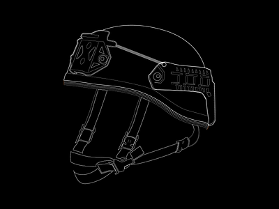 Tactical helmet mission ready sketch illustration design graphic design illustration lineart product sketch vector