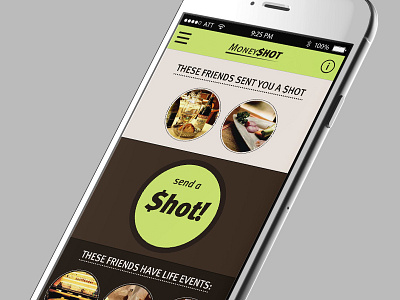 Ui Design App for iOS7 - Money$hot app brown green homepage interface ios iphone menu mobile ui