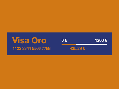 Credit card widget app bank credit card flat ing ui visa