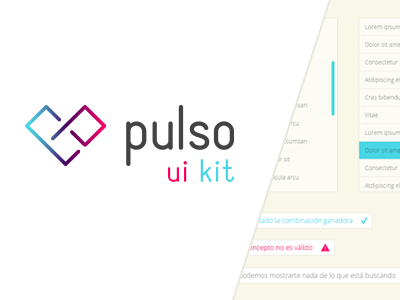 Pulso - UI Kit buttons flat form interface kit list mail navigation notifications slider ui ui kit
