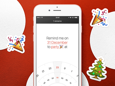 Promo material for Rememo app christmas clean interface ios material new year promotional rememo simple ui ux