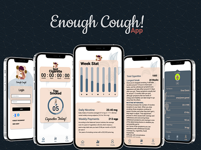 Enough Cough! app design illustration typography ui ux