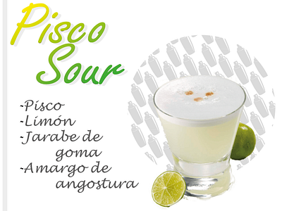 Post of Coctail Pisco Sour branding design graphic design illustration typography vector