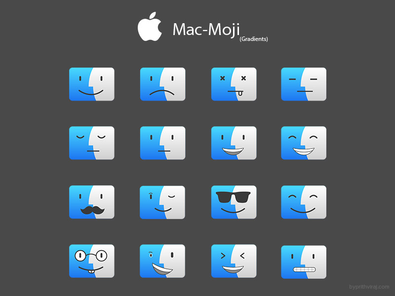 Macmoji - 2 Gradients stroke icons outline icons mac icons gradient icons mac emoji finder finder icon mac emoji macintosh