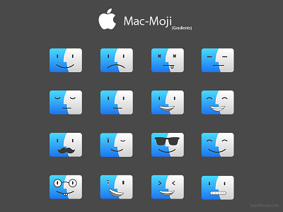 Macmoji - 2 Gradients emoji finder finder icon gradient icons mac mac emoji mac icons macintosh outline icons stroke icons