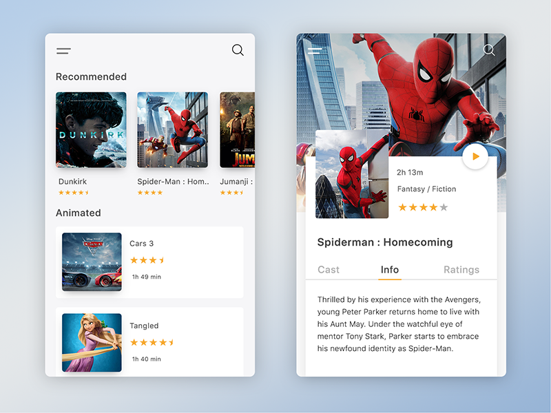 Daily UI 7/7 - Movie App UI card ui cards movie ui design gradient ui gradient movie ui movie app daily ui