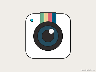 Retro instagram icon camera colors flat icon iconography instagram retro