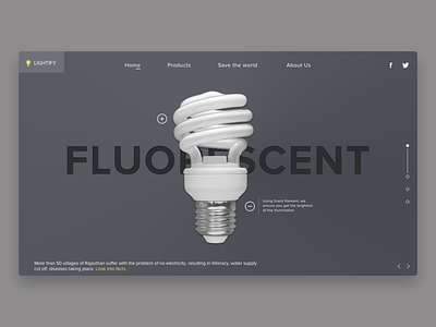 Fluorescent bulb website concept