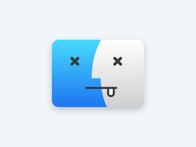 Finder is dead vector illustration icon computer macintosh mac apple finder