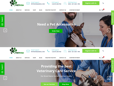 PetPosh - Veterinary Hospital brand design veterinary care website design