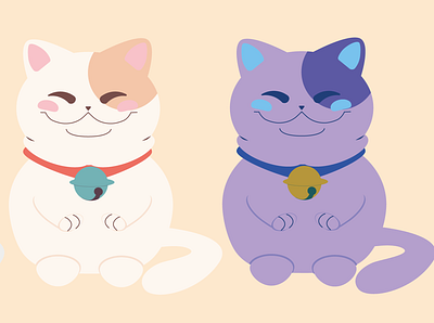 Gato panson color palletes cat design graphic design illustration logo