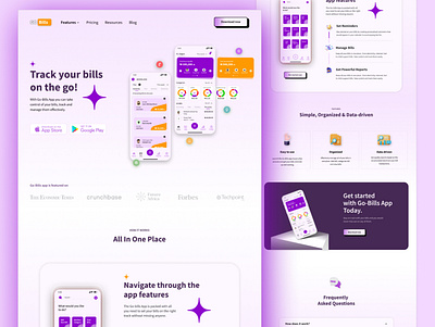 Clean Mobile App Landing Page Design design landing page mobile app product design ui design ux web design