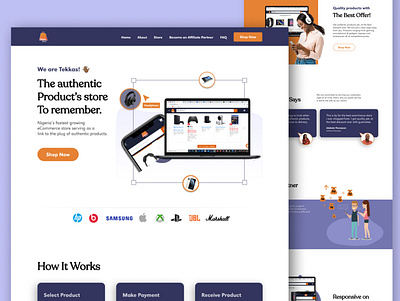 e-Commerce Store Landing Page Design landing page product design ui ui design ux web design