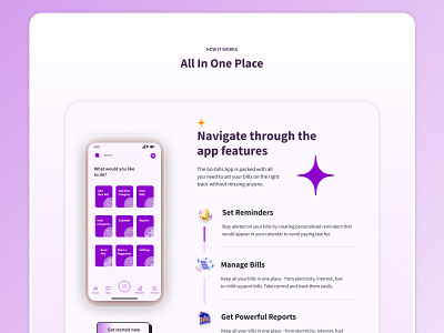 Features Section - Mobile App Landing Page design landing page mobile app product design ui ui design ux web design