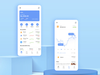 Crypto Mobile Wallet blockchain crypto cryptocurrency mobile app product design ui ui design ux