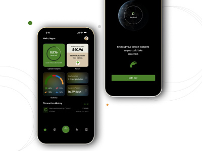 Carbon Offset Mobile App - Home climate tech design fintech mobile app product design sustainability ui design ux