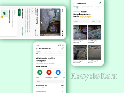 Recycling Mobile App Design fintech mobile app mobile design product design recycling sustainability ui ui design ux