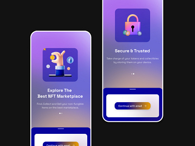 Onboarding - NFT Marketplace blockchain cryptocurrency mobile app mobile design onboarding product design ui ui design web3