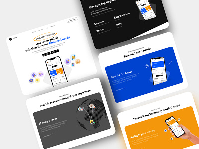 Levitate: Landing Page Sections Collection finance mobile app product design ui ui design ux