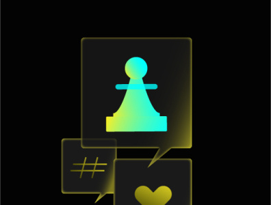 Chess Icon PR Hashtag Social dark theme design graphic design illustration logo mobile app ui ux ui uxui