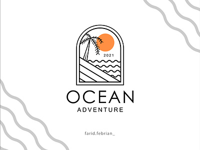 ocean adventure lineart logo